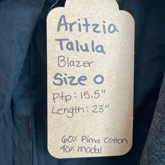 Aritzia Talula Pima Cotton Blazer - Size XS - Charcoal colour - Picture 6 of 6